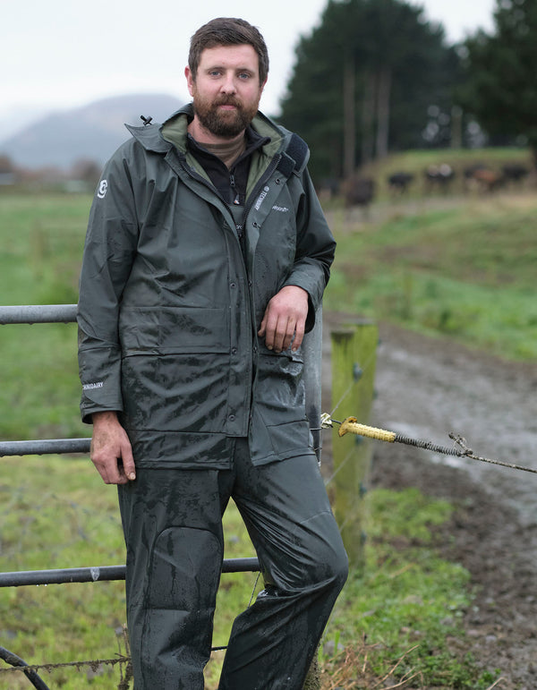 Technidairy waterproof acid resistant parka and bib overtrouser